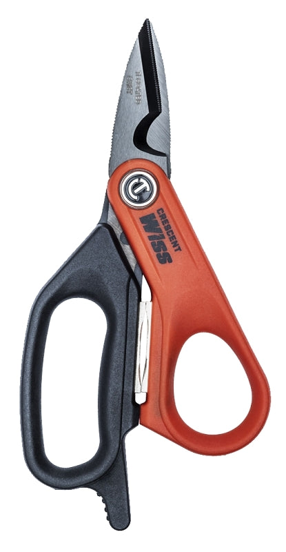 Wiss CW5T Electrician's Data Shear, 6 in OAL, Ergonomic, Soft Textured Grip Handle, TPR Handle