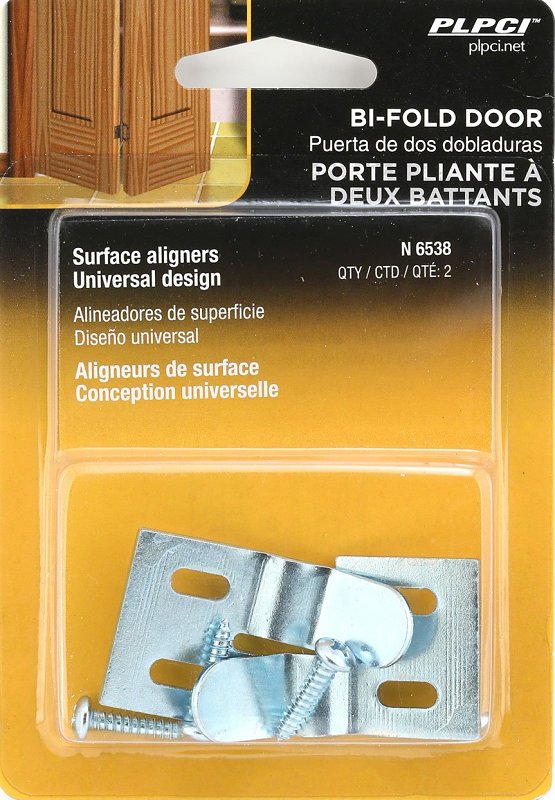 Prime-Line N 6538 Universal Bi-Fold Door Surface Aligner, Steel, Zinc