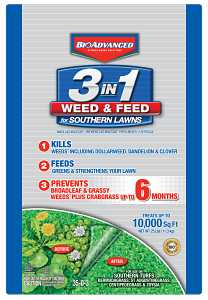 BioAdvanced 820106W Weed and Feed Fertilizer, 20 lb Bag, Granular, 35-0-3 N-P-K Ratio