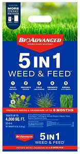 BioAdvanced 704860L Weed and Feed Fertilizer, 9.6 lb Bag, 22-0-4 N-P-K Ratio