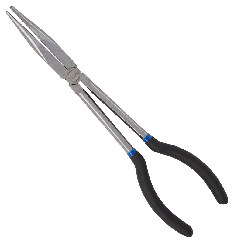 Vulcan JL-PR51100-15 Bent Nose Pliers, 11 in OAL, 7.5 cm Jaw Opening, Black Handle, Non-Slip Grip Handle, 3/4 in W Jaw