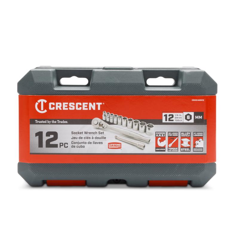 Crescent 1/4 in. drive Metric 6 Point Mechanic's Tool Set 12 pc