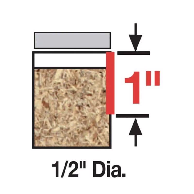 Diablo 1/2 in. D X 2-5/8 in. L Carbide Top Bearing Flush Trim Router Bit