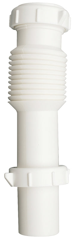 Plumb Pak PP812-7 Sink Tailpiece, 1-1/2 in, 7 in L, Slip-Joint, Plastic, White