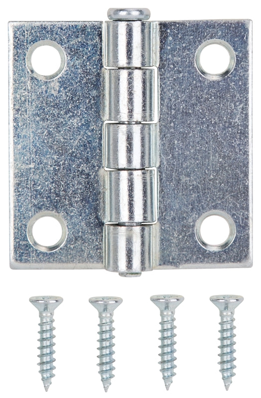 ProSource LR-038-PS Utility Hinge, Steel, Zinc, Removable Pin, 180 deg Range of Motion, Full Mortise Mounting, 38 lb