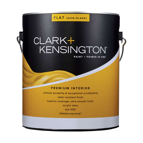 Clark+Kensington Flat Tint Base Ultra White Base Paint + Primer Interior 1 gal, Pack of 4