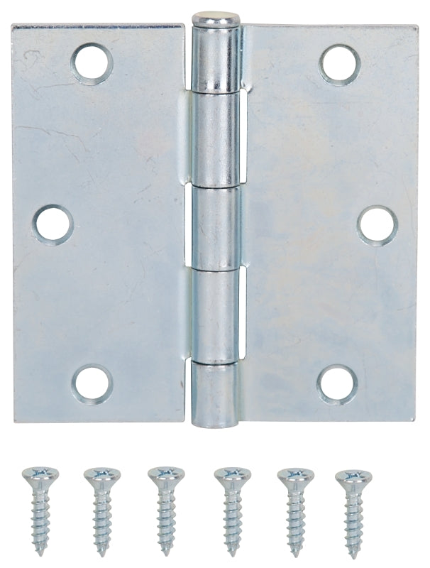 ProSource LR-041-PS Utility Hinge, Steel, Zinc, Removable Pin, 180 deg Range of Motion, Full Mortise Mounting, 70 lb