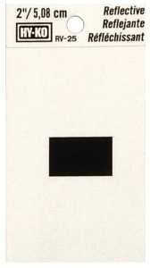 Hy-Ko RV-25 Series RV-25/- Self-Adhesive Reflective Sign, Character: -, 2 in H Character, Black Character, Vinyl, Pack of 10