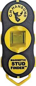 CH Hanson 3040 Magnetic Stud Finder, 1 in Detection, Black/Yellow, Detectable Material: Metal/Wood