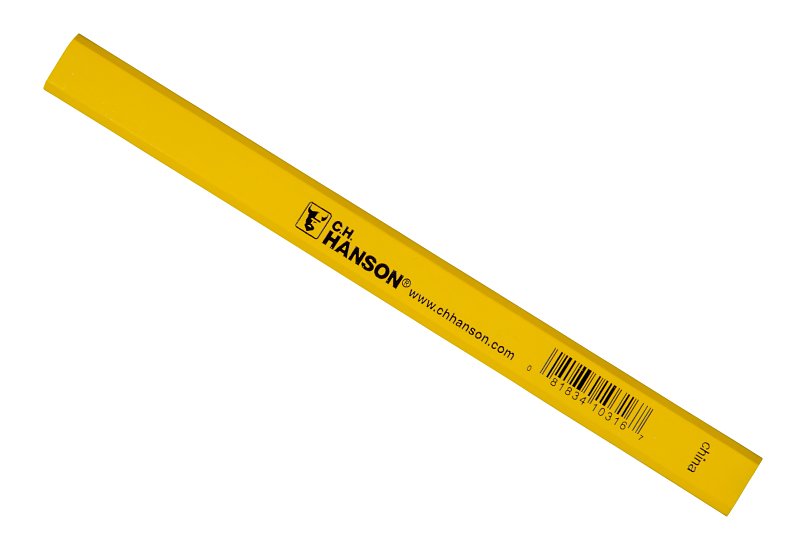 CH Hanson 10316-BG-DISC Carpenter's Pencil, M Tip, Yellow, 7 in L, Basswood Barrel, Pack of 72