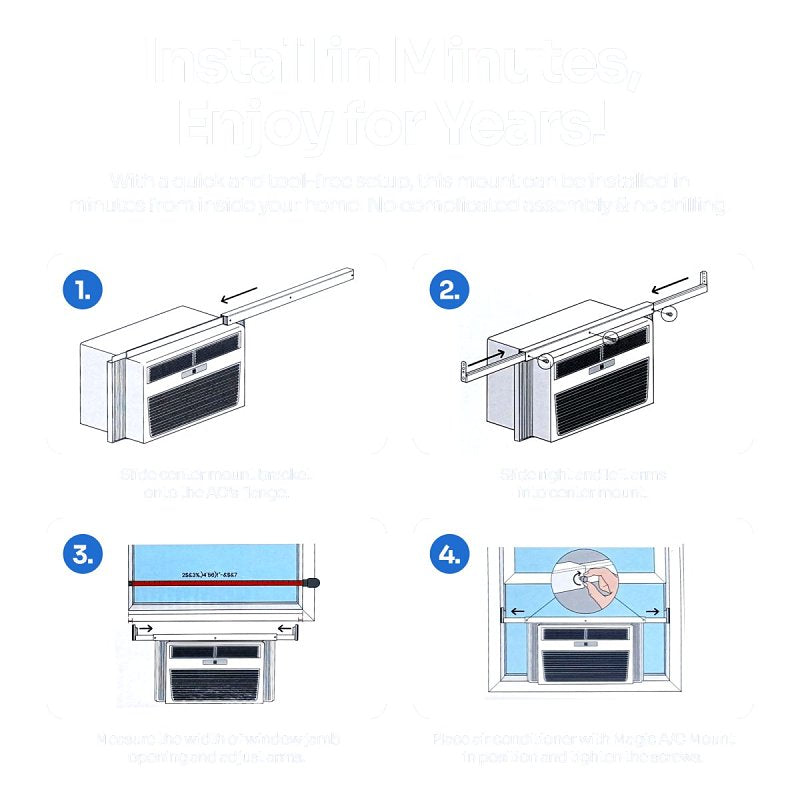 Magic AC Mount MACM301 AC Support Bracket, Metal, White, For: Window Air Conditioners