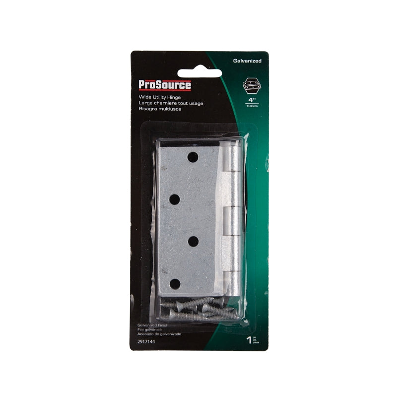 ProSource LR-046-PS Utility Hinge, Steel, Galvanized, Removable Pin, Full Mortise Mounting, 70 lb