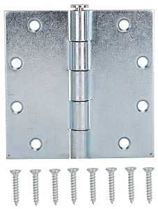ProSource LR-065-PS Utility Hinge, Steel, Zinc, Removable Pin, 180 deg Range of Motion, Full Mortise Mounting, 110 lb