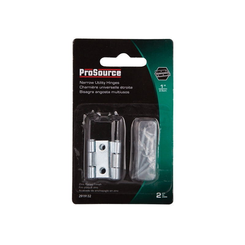 ProSource LR-052-PS Utility Hinge, Steel, Zinc, Removable Pin, 180 deg Range of Motion, Full Mortise Mounting, 7 lb