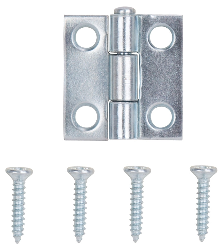 ProSource LR-052-PS Utility Hinge, Steel, Zinc, Removable Pin, 180 deg Range of Motion, Full Mortise Mounting, 7 lb