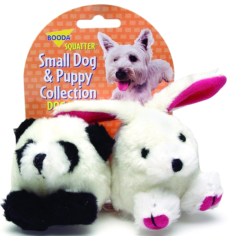 Zoobilee 0353596 Dog Toy, Small, Panda, Rabbit, Synthetic Fabric, Multi-Color