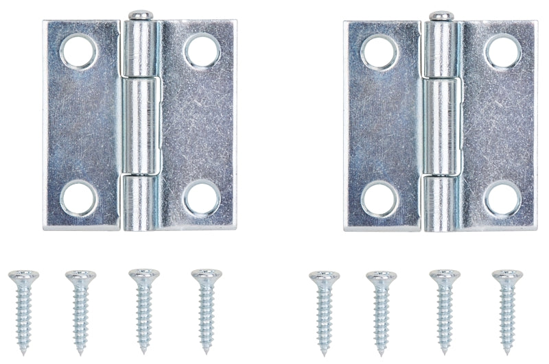 ProSource LR-053-PS Utility Hinge, Steel, Zinc, Removable Pin, 180 deg Range of Motion, Full Mortise Mounting, 7 lb