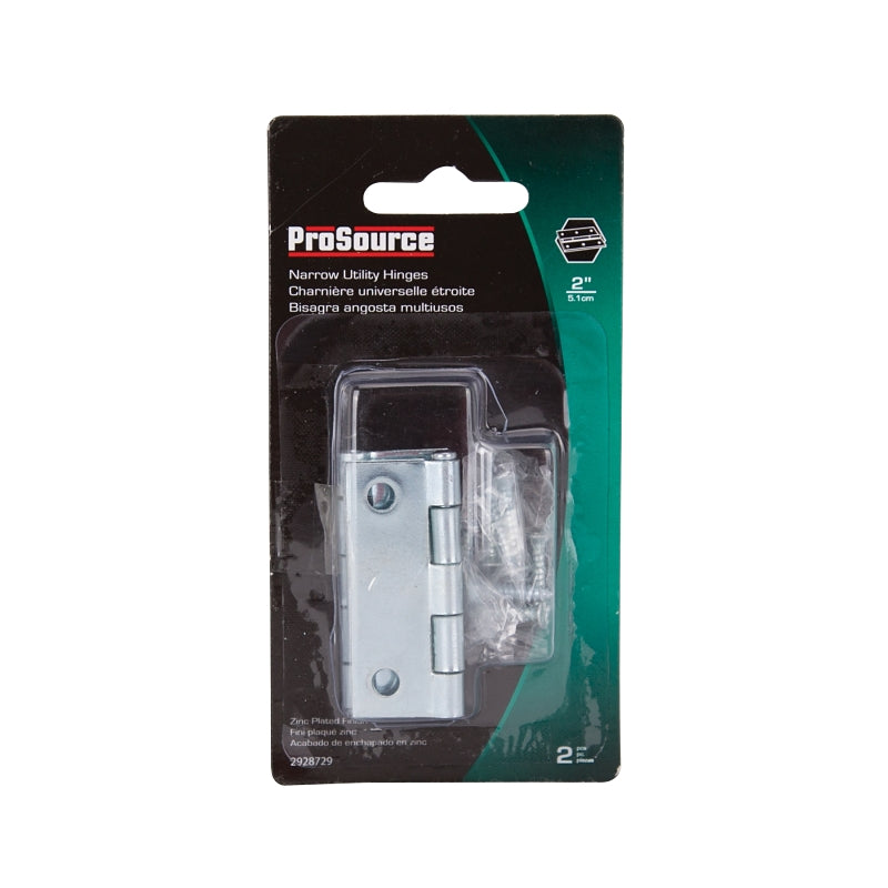 ProSource LR-054-PS Utility Hinge, Steel, Zinc, Removable Pin, 180 deg Range of Motion, Full Mortise Mounting, 10 lb