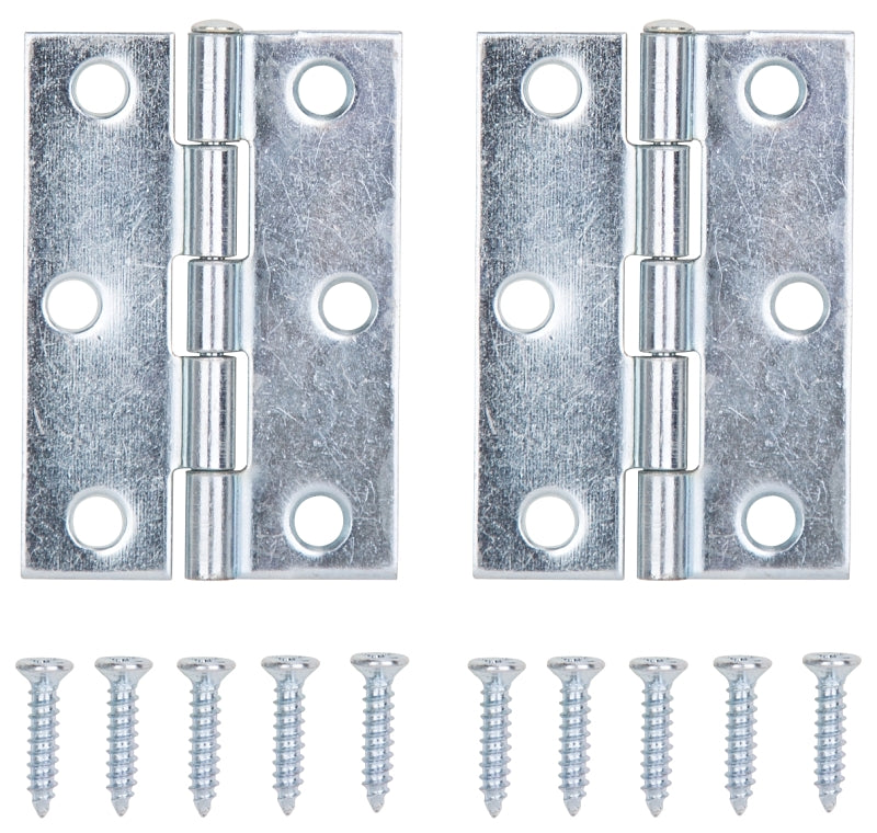 ProSource LR-055-PS Utility Hinge, Steel, Zinc, Removable Pin, 180 deg Range of Motion, Full Mortise Mounting, 20 lb