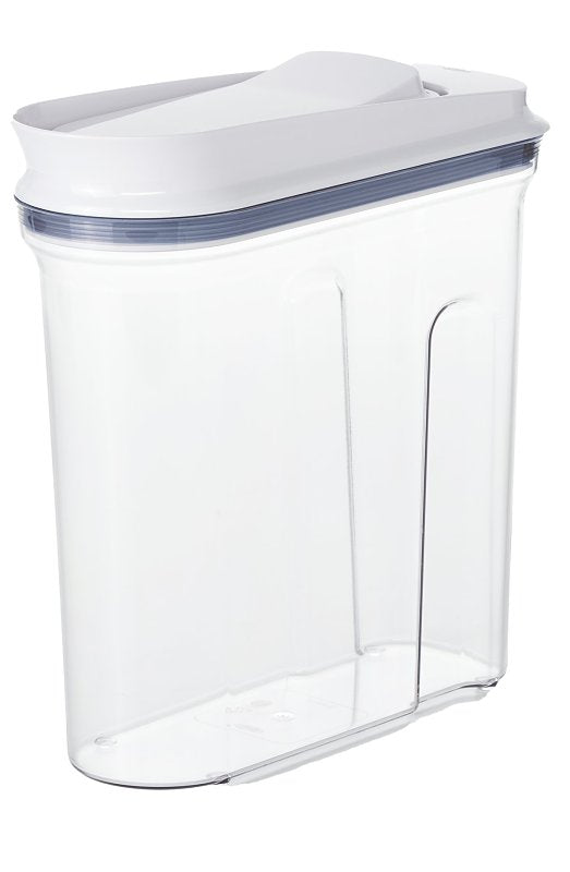 Oxo 11114000 Cereal Dispenser, 3.4 qt Capacity, Plastic/Silicone, Clear, 10.2 in L, 4.3 in W, 10-1/2 in H