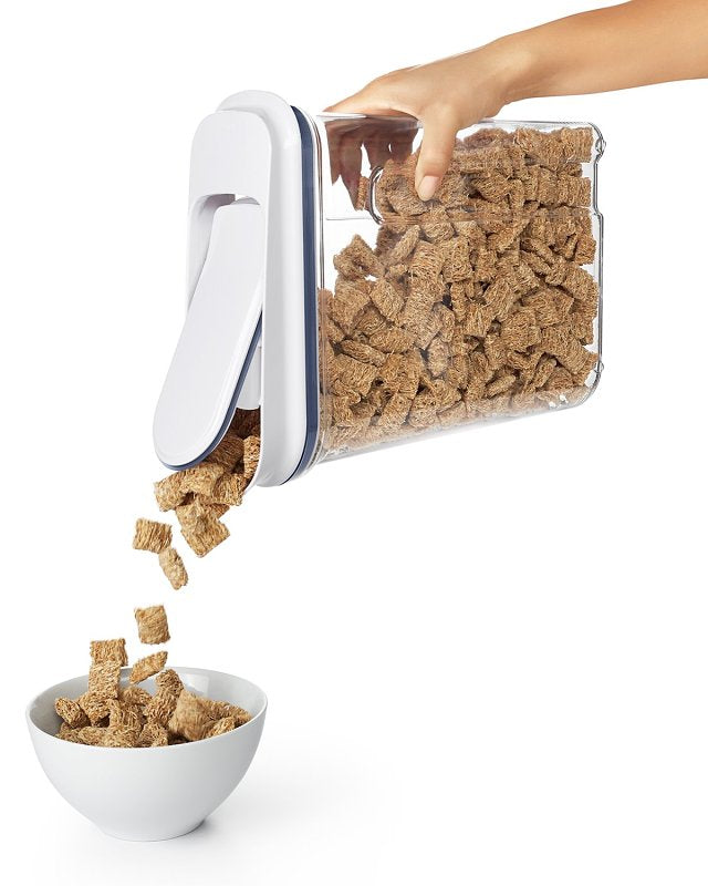 Oxo 11114100 Cereal Dispenser, 4.5 qt Capacity, Plastic/Silicone, Clear, 10.2 in L, 4 in W, 12-1/2 in H