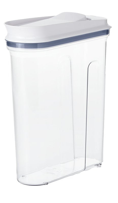 Oxo 11114100 Cereal Dispenser, 4.5 qt Capacity, Plastic/Silicone, Clear, 10.2 in L, 4 in W, 12-1/2 in H