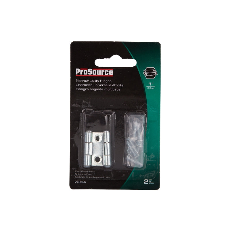 ProSource LR-047-PS Utility Hinge, 1 in H Door Leaf, 3/8 in W Door Leaf, 1.3 mm Thick Door Leaf, 1 in L x 1 in W, Steel