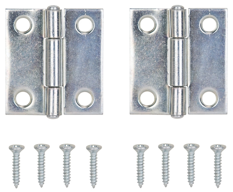 ProSource LR-048-PS Utility Hinge, 1-3/8 in H Door Leaf, 9/16 in W Door Leaf, 1.5 mm Thick Door Leaf, Steel, Zinc, 7 lb