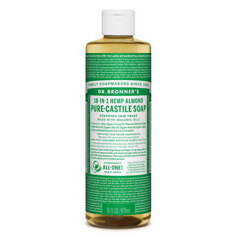Dr. Bronner's Organic Almond Scent Pure-Castile Liquid Soap 16 oz 1 pk, Pack of 12