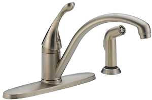 Delta COLLINS Series 440-SS-DST Kitchen Faucet with Side Sprayer, 1.8 gpm, 1-Handle, Brass, Stainless Steel