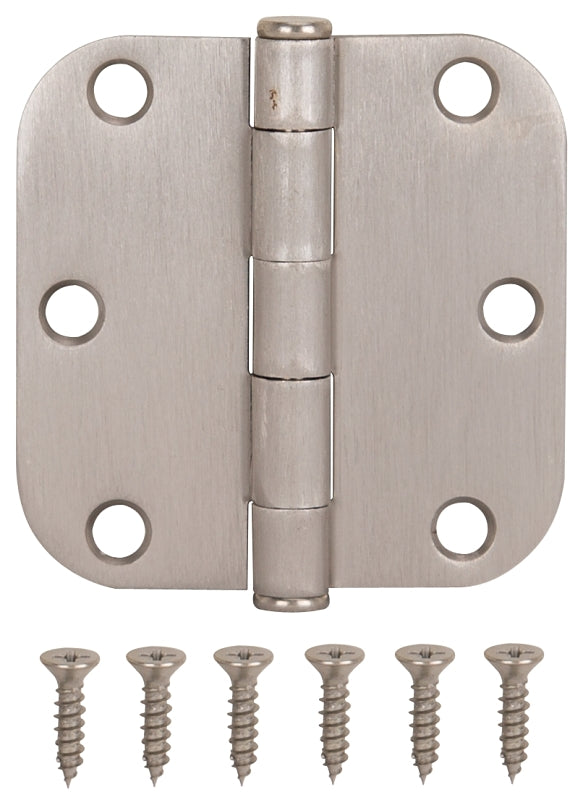 ProSource LR-702-PS Door Hinge, 3 in H Door Leaf, 3 in W Door Leaf, 2 mm Thick Door Leaf, 3 x 3 in, Steel, Satin Nickel