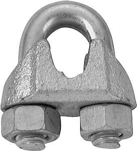 Campbell T7670429 Wire Rope Clip, 9/16 in Opening, Malleable Iron, Electro-Galvanized