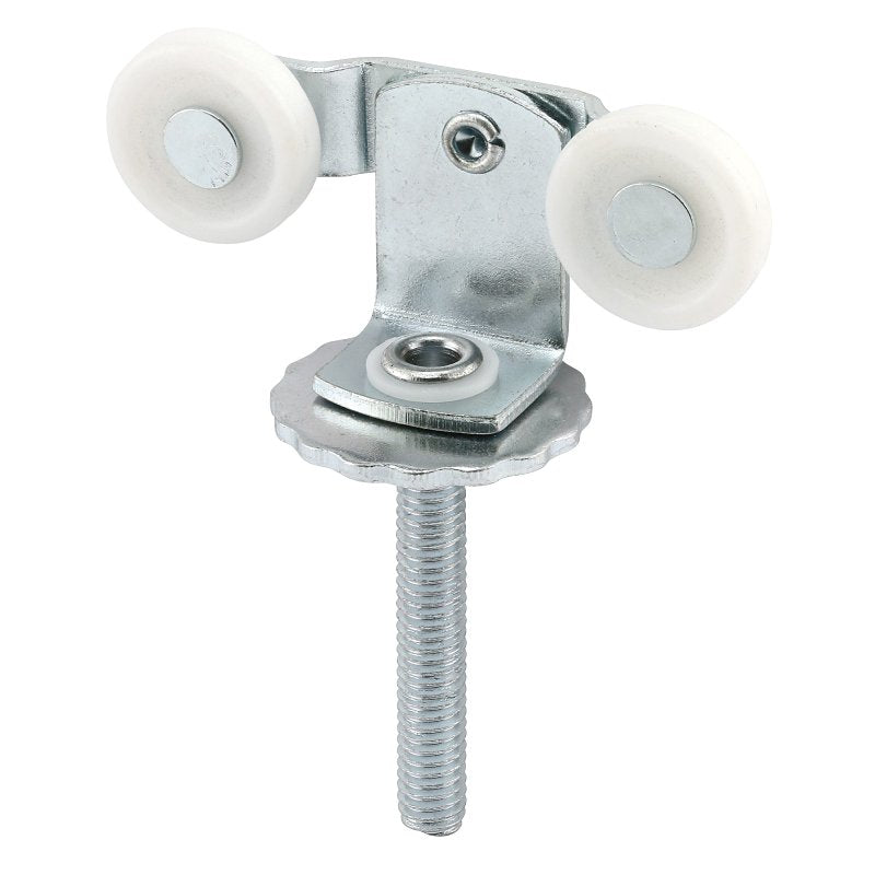 Prime-Line N 6529 Roller Assembly, 1 in Dia Roller, 1/4 in W Roller, Nylon/Steel, Silver, 2-Roller, 60 lb