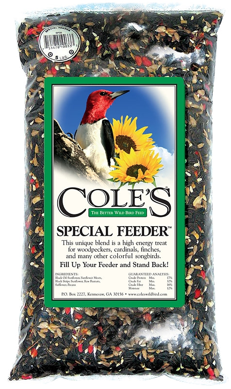 Cole's Special Feeder SF05 Safflower Seed Blended Bird Food, 5 lb, Solid Bag