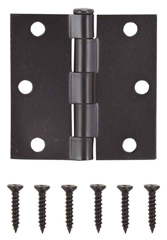 ProSource LR-706-PS Square Corner Door Hinge, 3 in H Door Leaf, 1-1/4 in W Door Leaf, 2.2 mm Thick Door Leaf, 3 x 3 in