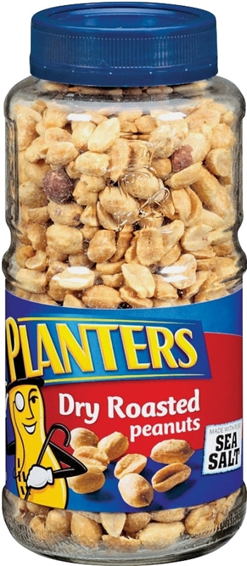 Planters 422470 Peanut, Solid, Dry Roasted, 16 oz Jar, Pack of 12