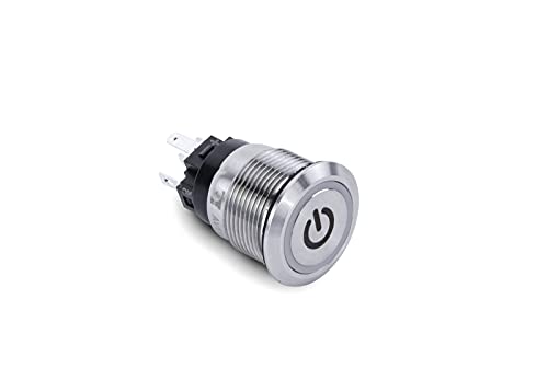 Sierra AV10060W Push-Button Switch, Off/On, White Halo LED w/On-Off Symbol
