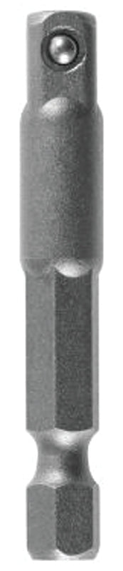 Irwin 3567611C Socket Adapter, 1/4 in Drive, Square Drive, 2 in L, Steel