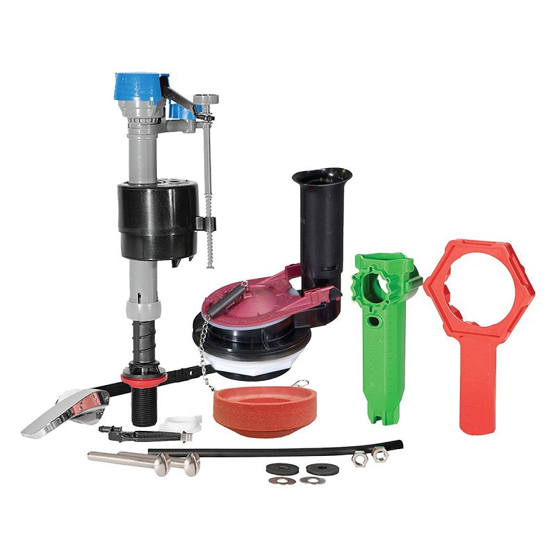 Fluidmaster K-400H-038-T4 Universal Fill Valve and Flapper Kit, Plastic Body, For: 3 in Flush Valve Toilet