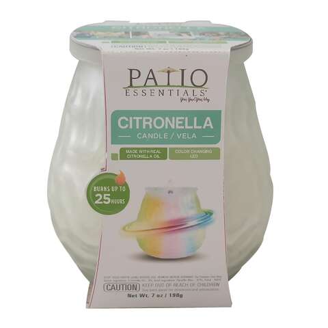 Patio Essentials Citronella Candle with LED Light 7.1 oz, Pack of 12