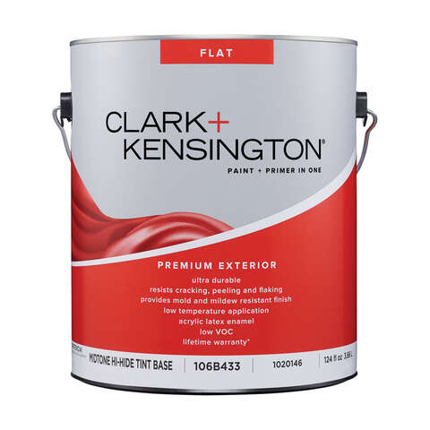 Clark+Kensington Flat Tint Base Mid-Tone Base Exterior Paint and Primer Exterior 1 gal, Pack of 4