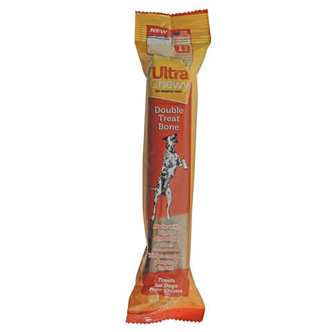 Ultra Chewy Double Treat Rice & Chicken Grain Free Bone For Dogs 7 in. 1 pk, Pack of 24