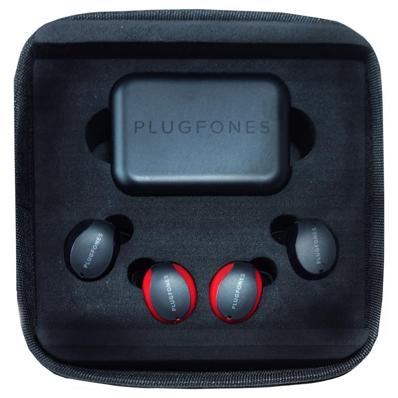 Plugfones Sovereign Duo 22 dB Nylon/Silicone/Soft Foam True Wireless Earplugs Black/Red 2 pair