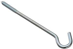 National Hardware 2156BC Series N221-002 Screw Hook, 3/8 in Opening, 10 in L, Steel, Zinc