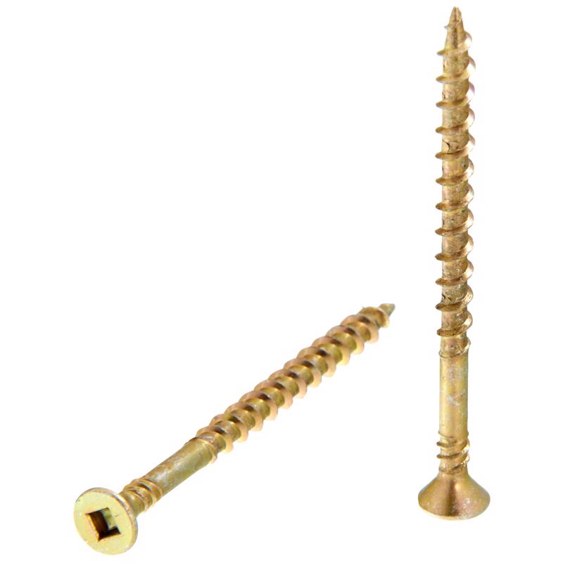 Senco No. 8 X 2-1/2 in. L Square Yellow Zinc Coarse Wood Screws 1000 pk