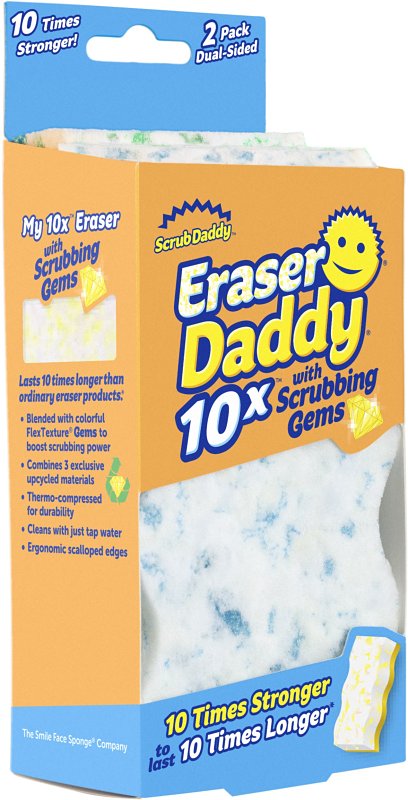 Scrub Daddy Eraser Daddy ED10x2ctx6 Eraser Sponge, Polymer, Assorted