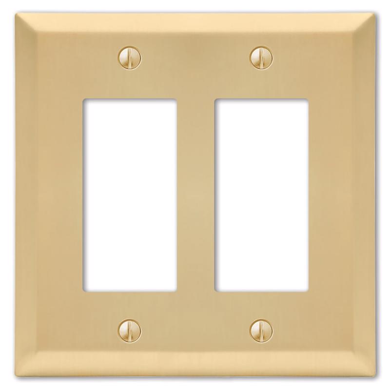 Amerelle Century Satin Brass 2 gang Stamped Steel Decorator Wall Plate 1 pk