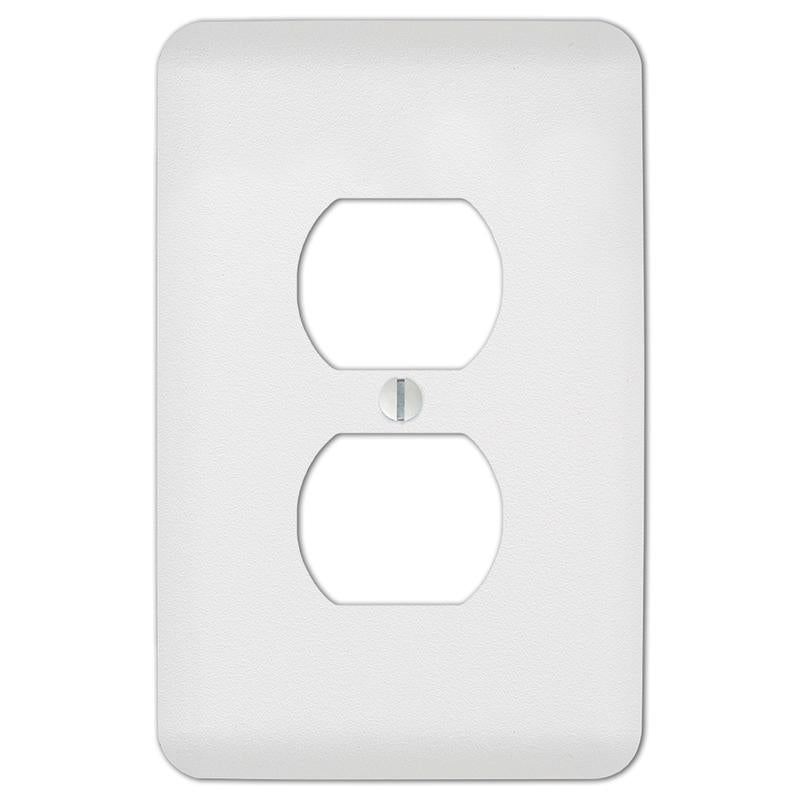 Amerelle Capri Paintable Textured White 1 gang Stamped Steel Duplex Wall Plate 1 pk, Pack of 4