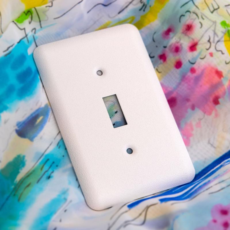 Amerelle Capri Paintable Textured White 1 gang Stamped Steel Duplex Wall Plate 1 pk, Pack of 4