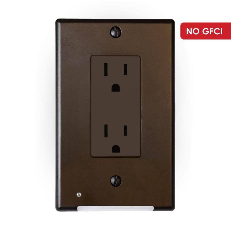 Westek LumiCover Aged Bronze 1 gang Plastic Duplex Wall Plate 1 pk
